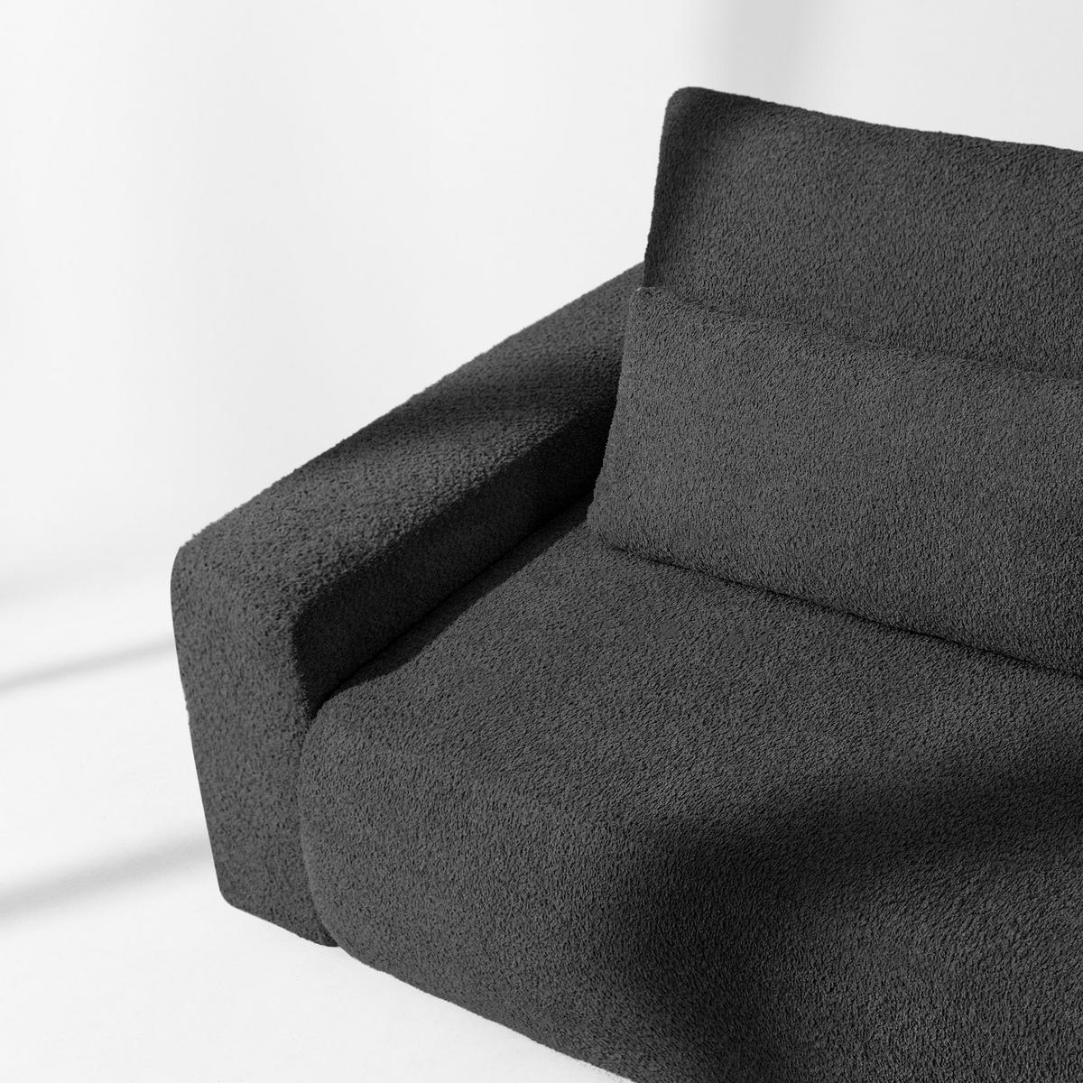 3-SITZER SCHLAFSOFA MOLLIS, Bouclé, Anthrazit - Anthrazit, Holz/Holzwerkstoff (250/93/108cm) - KONSIMO®