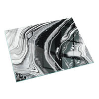 GLASPLATTE für Kamin 60x40 cm Schwarz Weiß - Multicolor, Glas (60/40/0.4cm) - ArtPrintCave