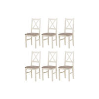 STUHL Nilo 10 (6er Set) - Bronzefarben/Cappuccino, Holz (43/94/40cm) - Leaf Design