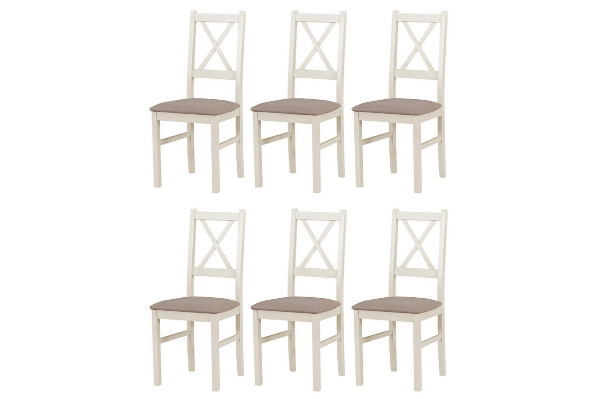 STUHL Nilo 10 (6er Set) - Bronzefarben/Cappuccino, Holz (43/94/40cm) - Leaf Design