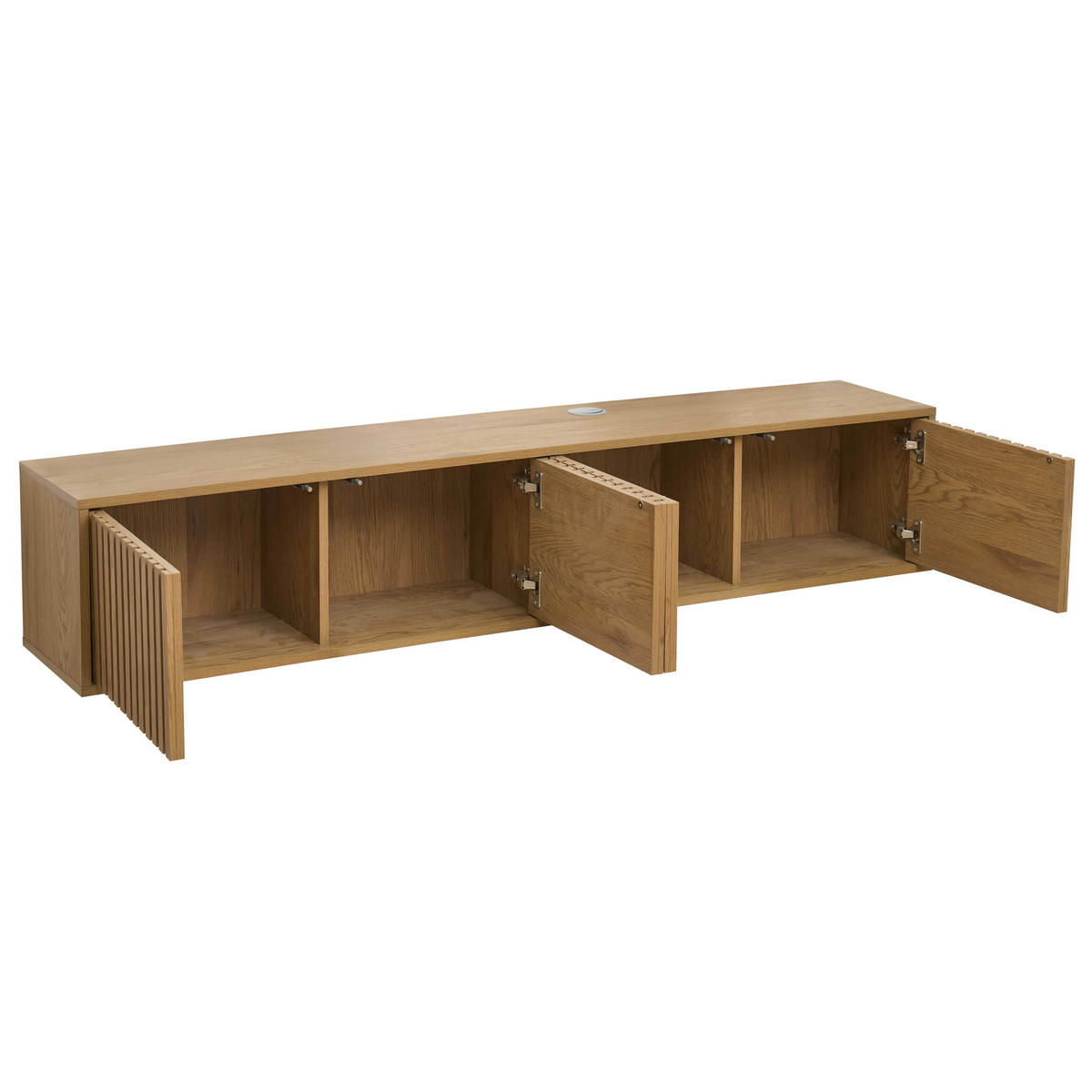 TV-SCHRANK, helles Holz - Beige, Holz (160/30/30cm) - Oviala