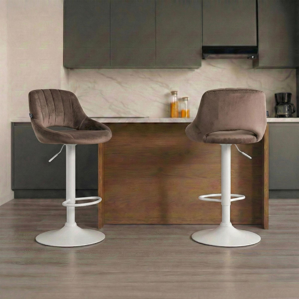 BARHOCKER Milet 48x47x85 cm braun - Braun, Textil (47/85/48cm) - furnicato