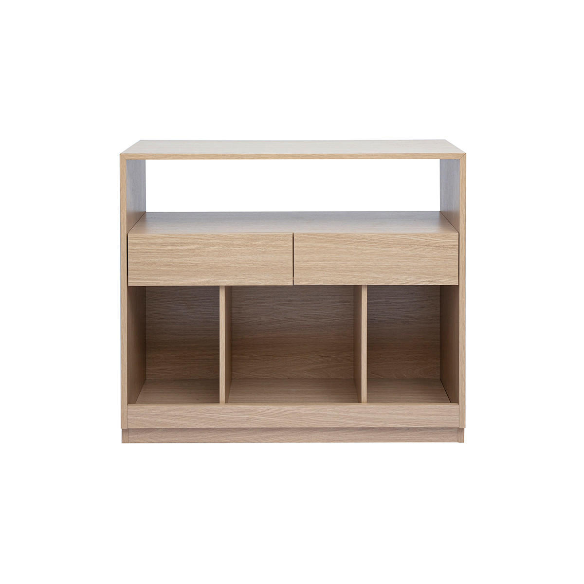 KONSOLE mit Schubladen in heller Eichenholzoptik L100 cm RUBINA - Eiche Bianco, Holz (100/39.5/85.5cm) - Miliboo