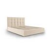 BETT mit Bettkasten und Kopfteil Phaedra aus Samt beige 140x200cm - Beige, Textil (140/200cm) - Micadoni