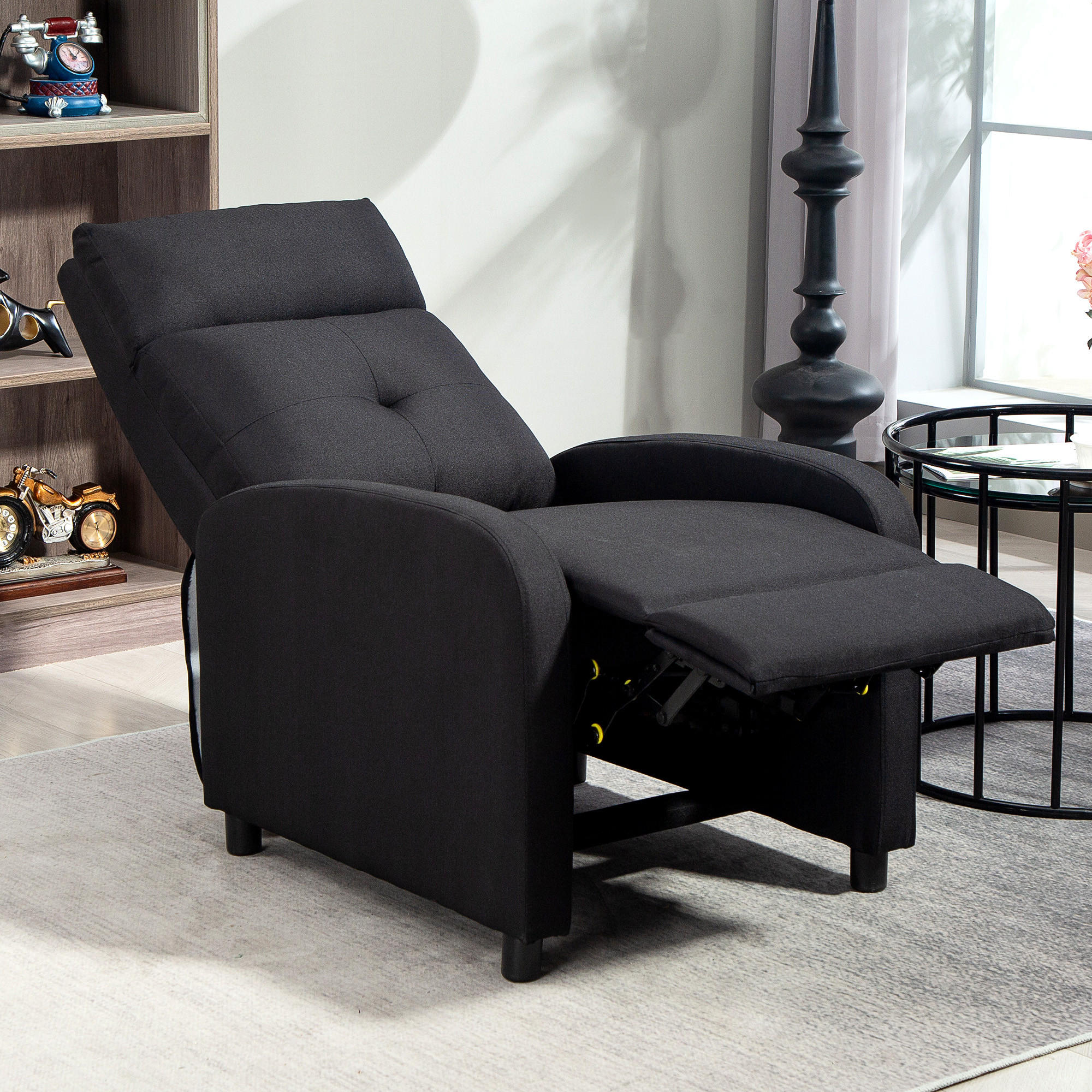 Thumbnail - Homcom Fernsehsessel, Schwarz, Textil, 1-Sitzer, Füllung: Schaumstoff, 67x98x87 cm, Wohnzimmer, Sessel, Relaxsessel