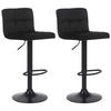 BARHOCKER 2er Set Samt Schwarz - Schwarz, Textil/Metall (40/85/40cm) - CLP