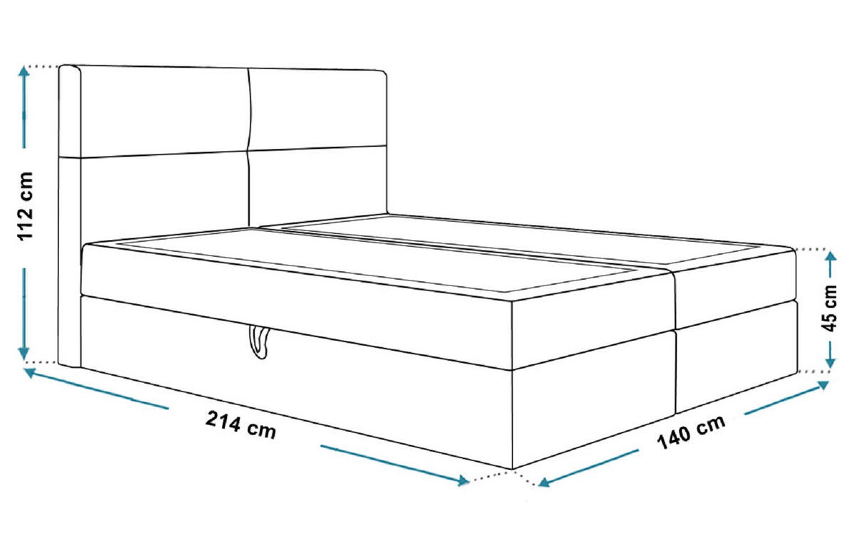 BOXSPRINGBETT mit Matratze 140x200 Coral, Samt, Bettkasten, Schwarz - Schwarz, Holz/Textil (140/200cm) - Emporius
