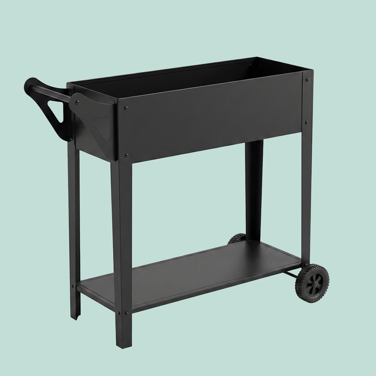 HOCHBEET - Schwarz, Kunststoff/Metall (85/80/50cm) - Relaxdays