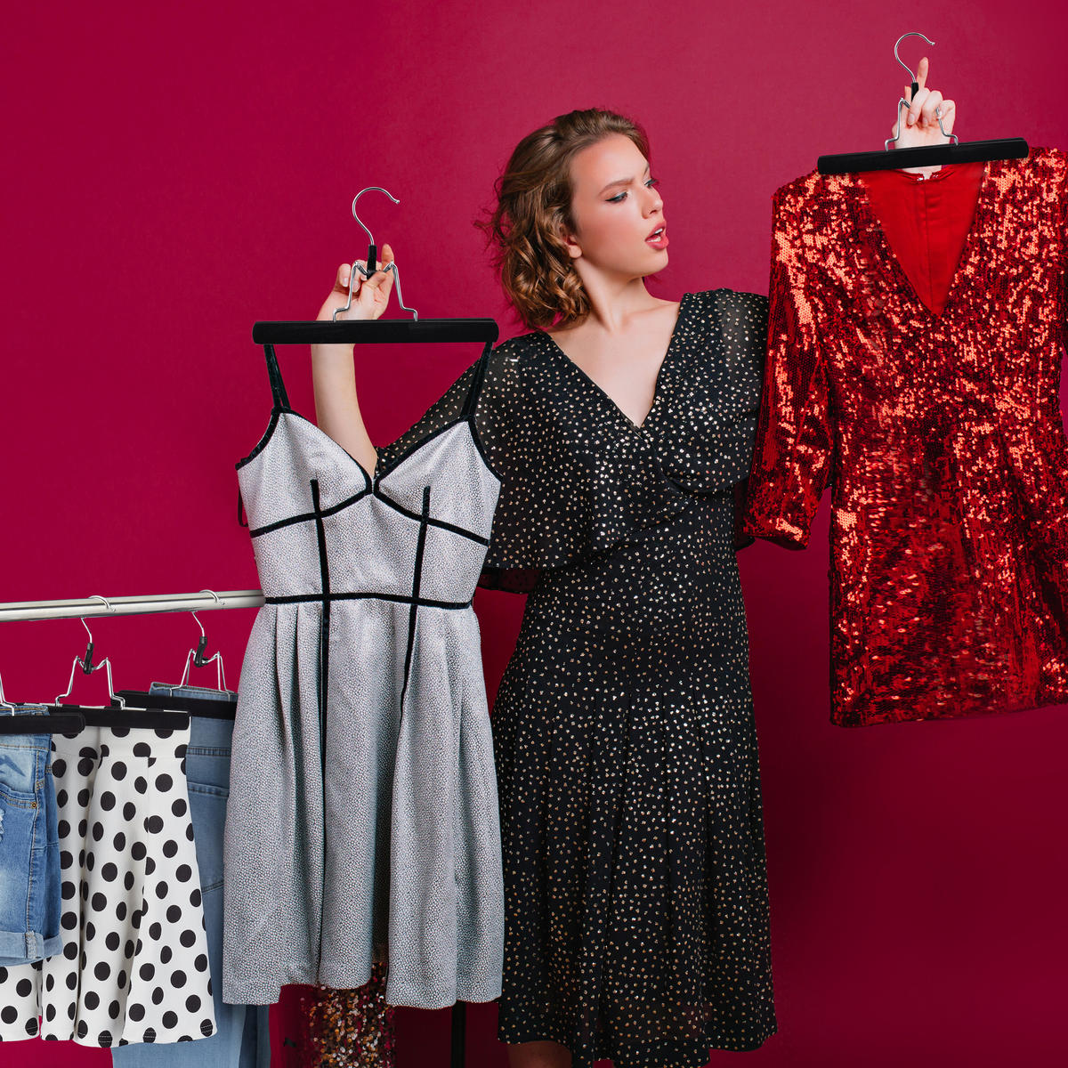 5XOBEŠALNIKI - črna, kovina/tekstil (25/16.5/2.5cm) - Relaxdays