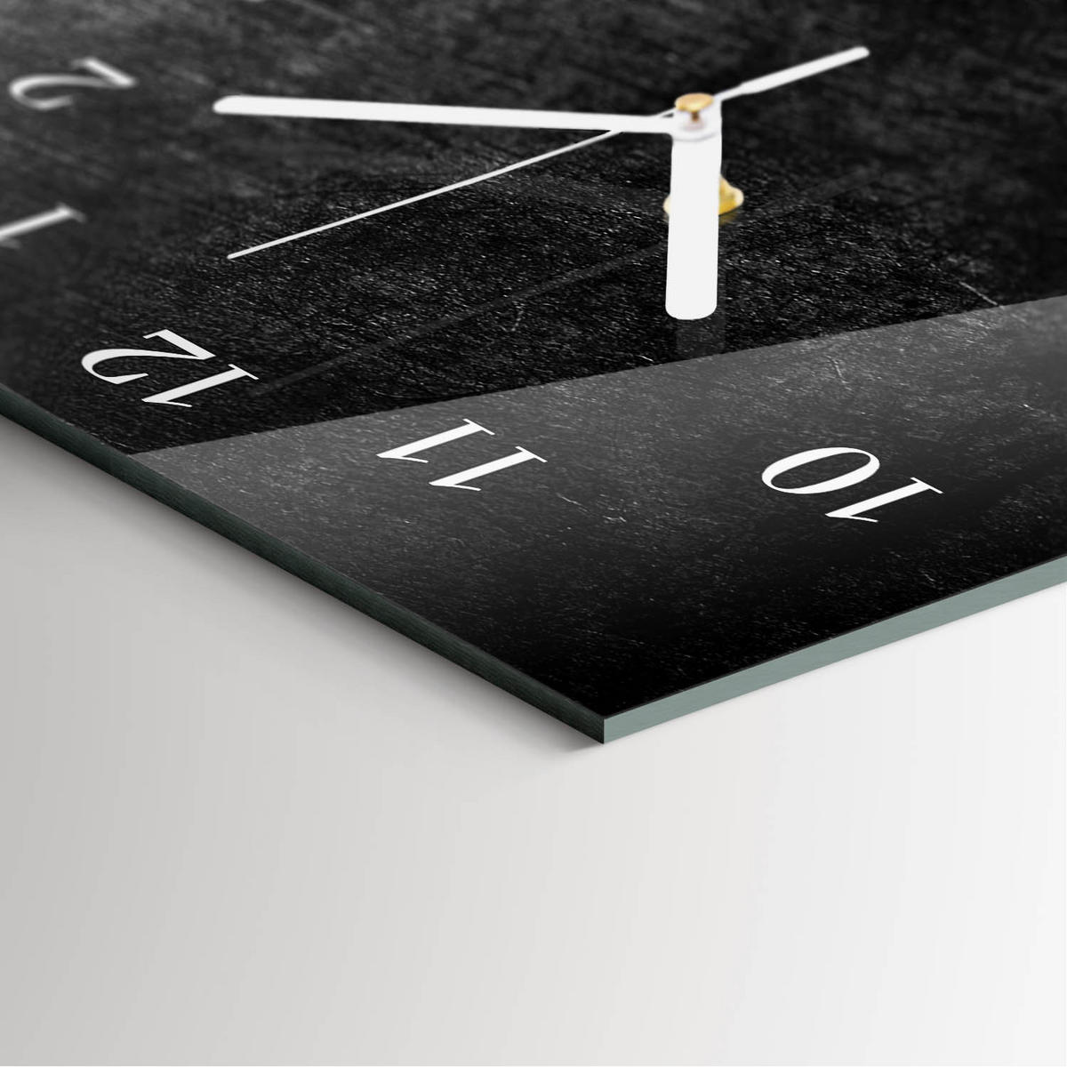 WANDUHR 30x60 cm - Abstraktion - Schwarz, Glas (30/60/0.4cm) - TULUP