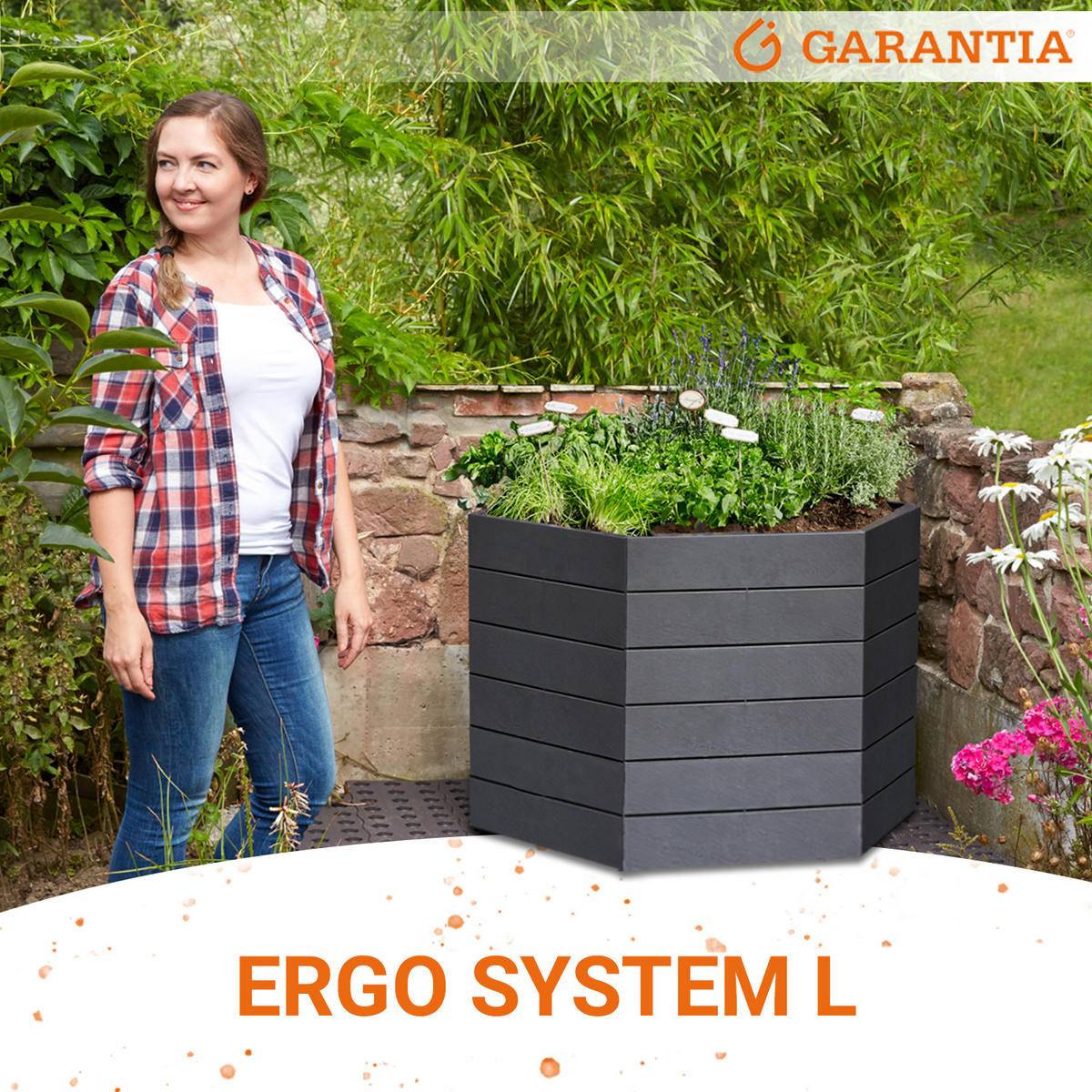 HOCHBEET-SYSTEM L, 6 Paneele inkl. Verbinder - Anthrazit, Kunststoff (110/25/110cm) - GARANTIA