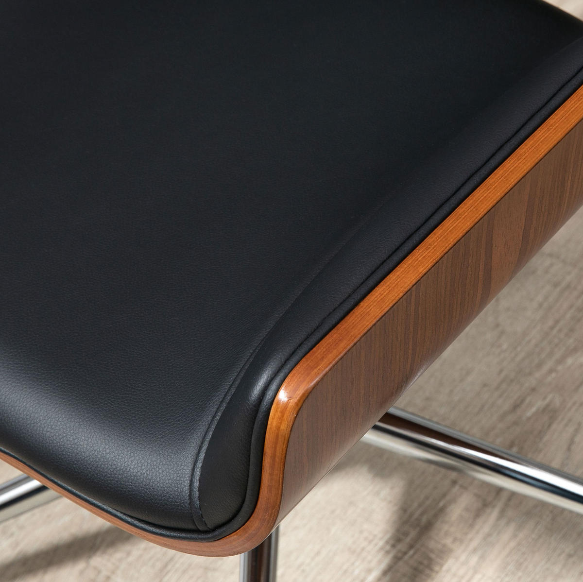 DREHSTUHL 53/60/86-96 cm Schwarz aus Kunstleder höhenverstellbar - Schwarz, Kunststoff (60/96/53cm) - OKWISH
