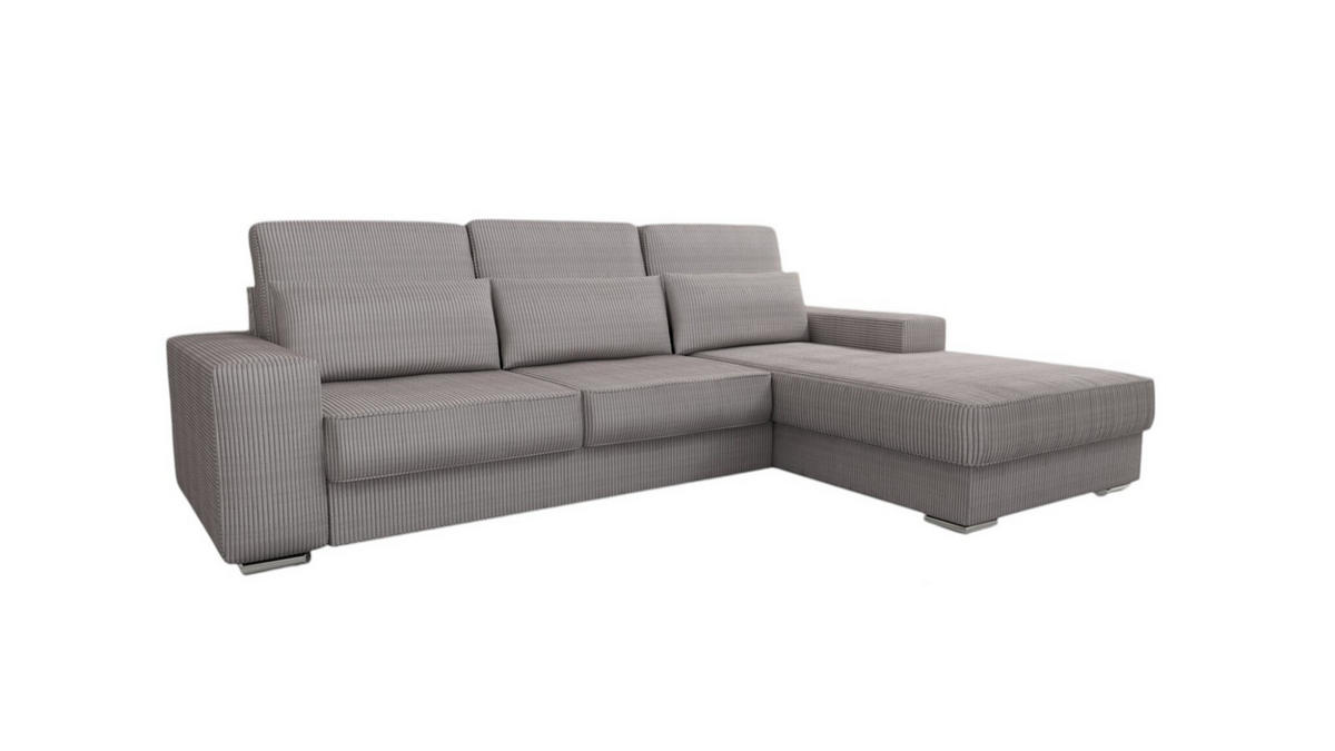 ECKSOFA Nevio In Scala - Graubraun, Holzwerkstoff/Textil (312/202cm) - Fun Möbel