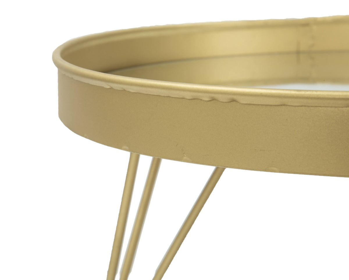 SPIEGELTABLETT mit Füßen 31/31/18 cm - Goldfarben, Metall (31/18cm) - Mauro Ferretti