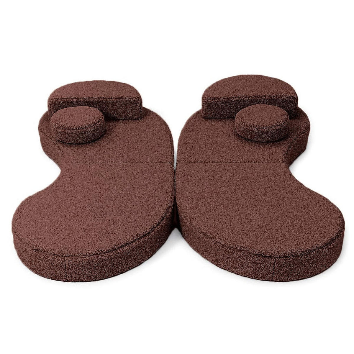 KINDERSOFA modular, Bearly, dunkelbraun - Braun, Textil (160/54/24cm) - MeowBaby