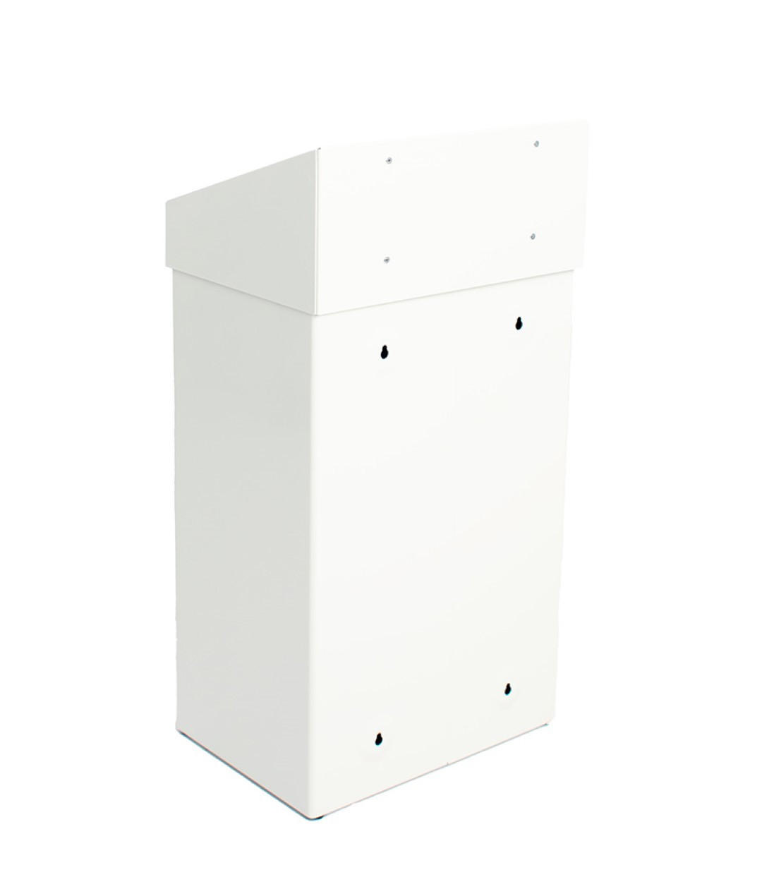MÜLLEIMER Robuster Mit Pushdeckel 50 Liter 68 x 38 x 25 cm Aluminium Weiß - Weiß, Metall (38/68/25cm) - PROREGAL