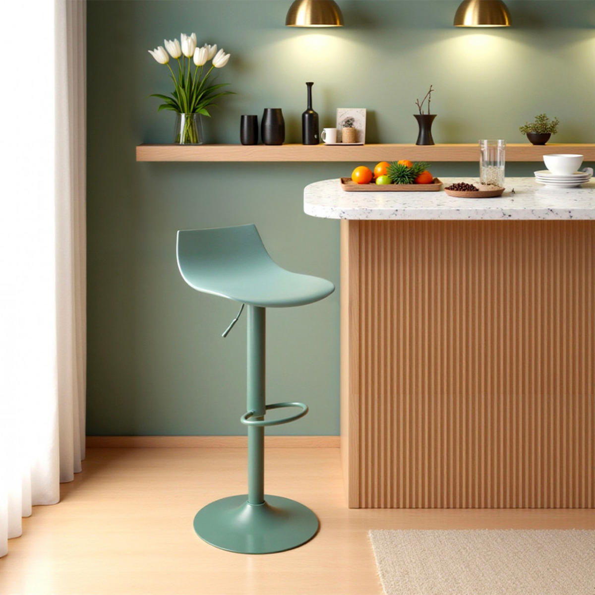 BARHOCKER - Metall - Grün - 2er-Set - Grün, Metall (40/74/42cm) - Drawer