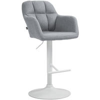 BARHOCKER Stoff grau - Weiß/Grau, Textil (57/97/59cm) - CLP
