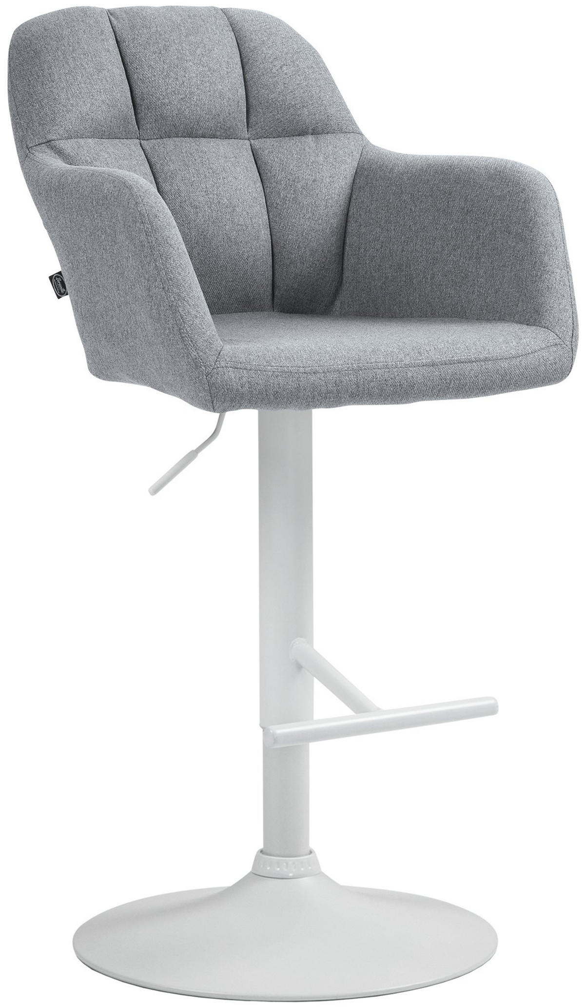 BARHOCKER Stoff grau - Weiß/Grau, Textil (57/97/59cm) - CLP