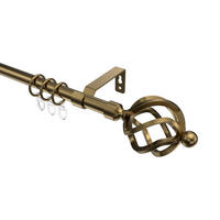 GARDINENSTANGE Olymp Paolo 180 cm, 1-läufig, 16 mm Ø Messing Antik - Messingfarben/Bronzefarben, Metall (180cm) - INTERDECO