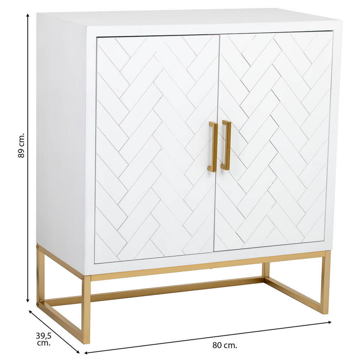 SIDEBOARD aus Metall und Holz, 80x40x89cm - Weiß, Holz (80/89/39cm) - Wanderlust