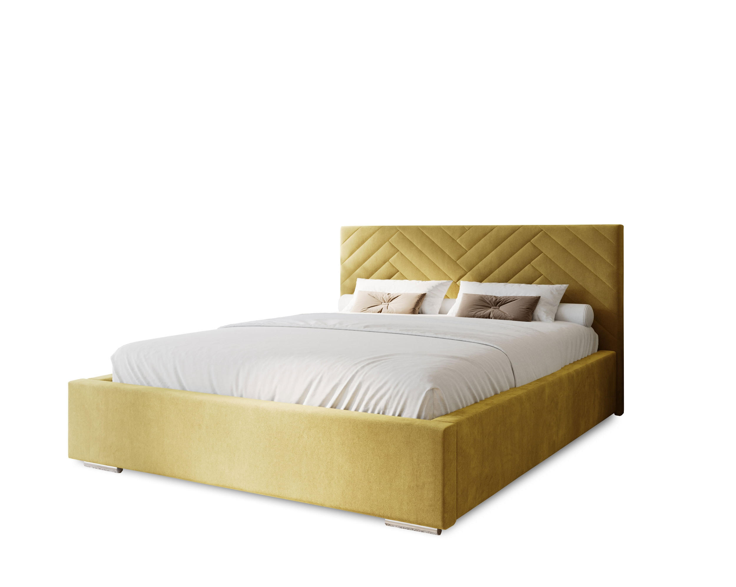 POLSTERBETT Aura 120x200 cm, Doppelbett mit Bettkasten und Lattenrost aus Holz, Velourstoff: Beige - Beige, Holz/Textil (120/200cm) - Marpur