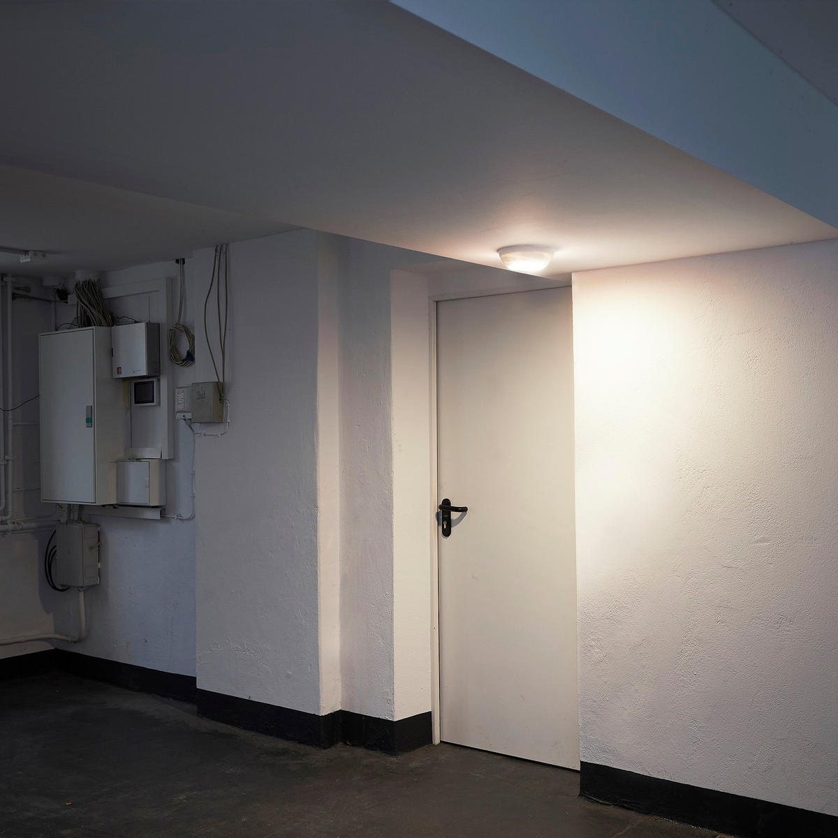 LED-SENSORLEUCHTE - warmweiß mit Bewegungsmelder und Dämmerungssensor für Wand- und Deckenmontage - Weiß, Kunststoff (19/19/5.5cm) - Northpoint