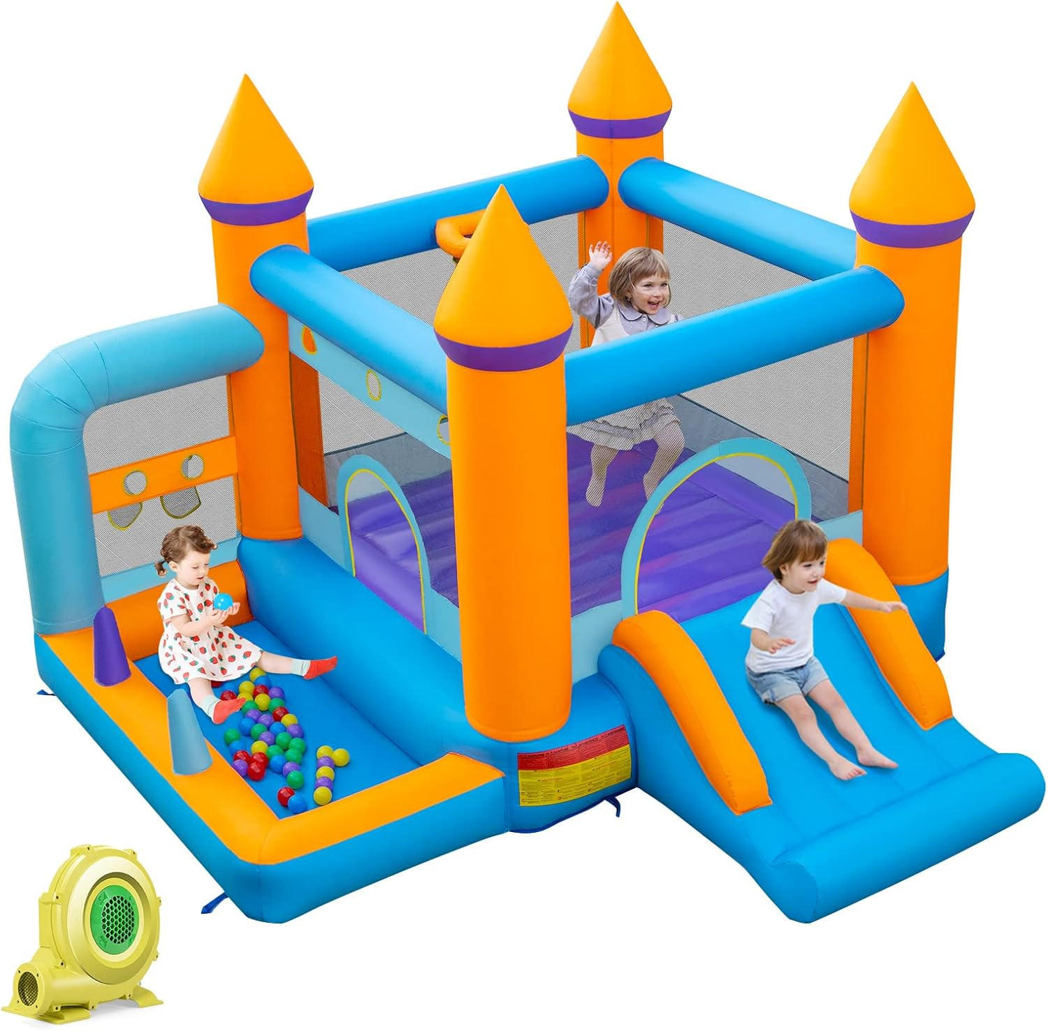 HÜPFBURG 256cm Multicolor - Multicolor, Kunststoff (337/325/256cm) - COSTWAY