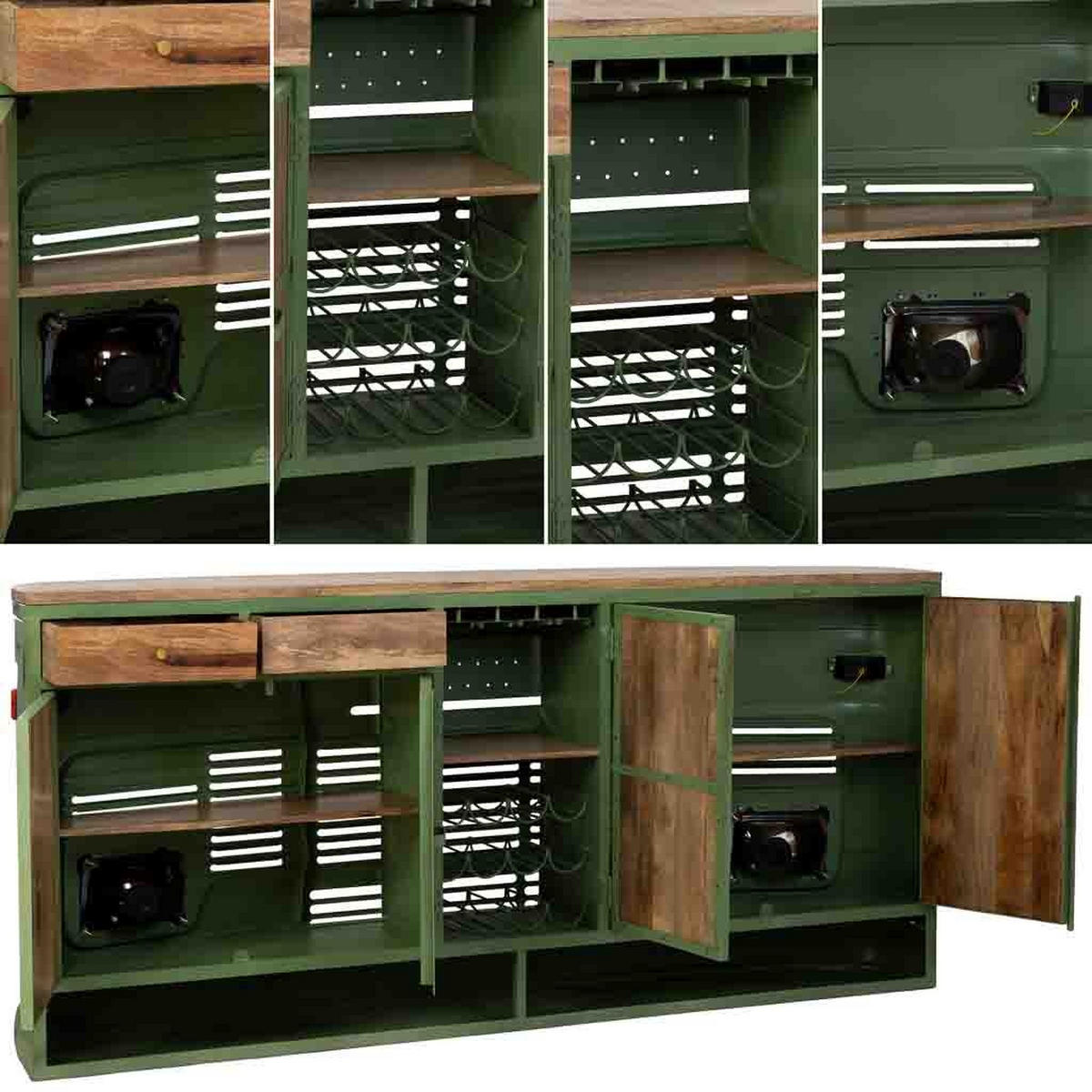 WEINREGAL, grün, 241x40x108cm - Grün, Metall (241/108/40cm) - Wanderlust