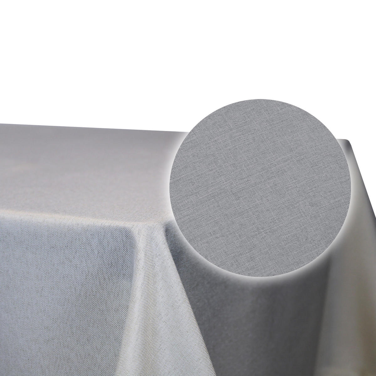 TISCHDECKE Leinenoptik 110/220 cm eckig Silber - Silberfarben, Textil (110/220cm) - TiborTex