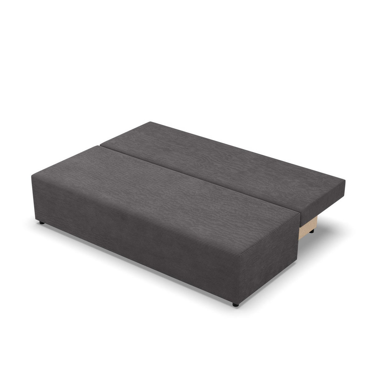 SOFA 3-SITZER MIT SCHLAFFUNKTION FERMO Dunkelgrau - Dunkelgrau, Textil (92/95/191cm) - Mebligo