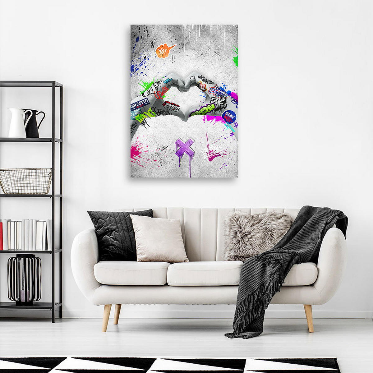 KUNSTDRUCK Grau 40/60 cm - Grau, Textil (40/60cm) - KUNSTLOFT