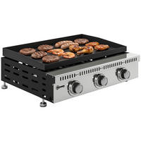 PLANCHA DE-18624 3 Brenner, 9 kW, 56,5x33 cm Schwarz - Schwarz, Metall (49/23/62cm) - ComfortXL