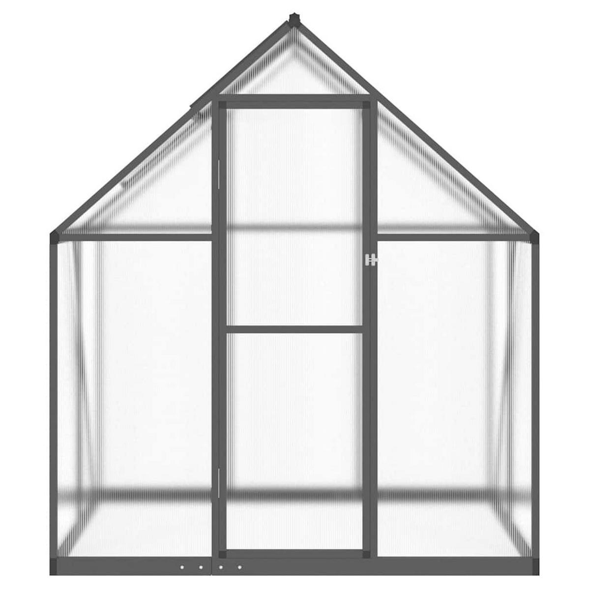 GEWÄCHSHAUS mit Fundamentrahmen Anthrazit 169x114x195 cm Alu - Anthrazit, Metall (114/195/169cm)