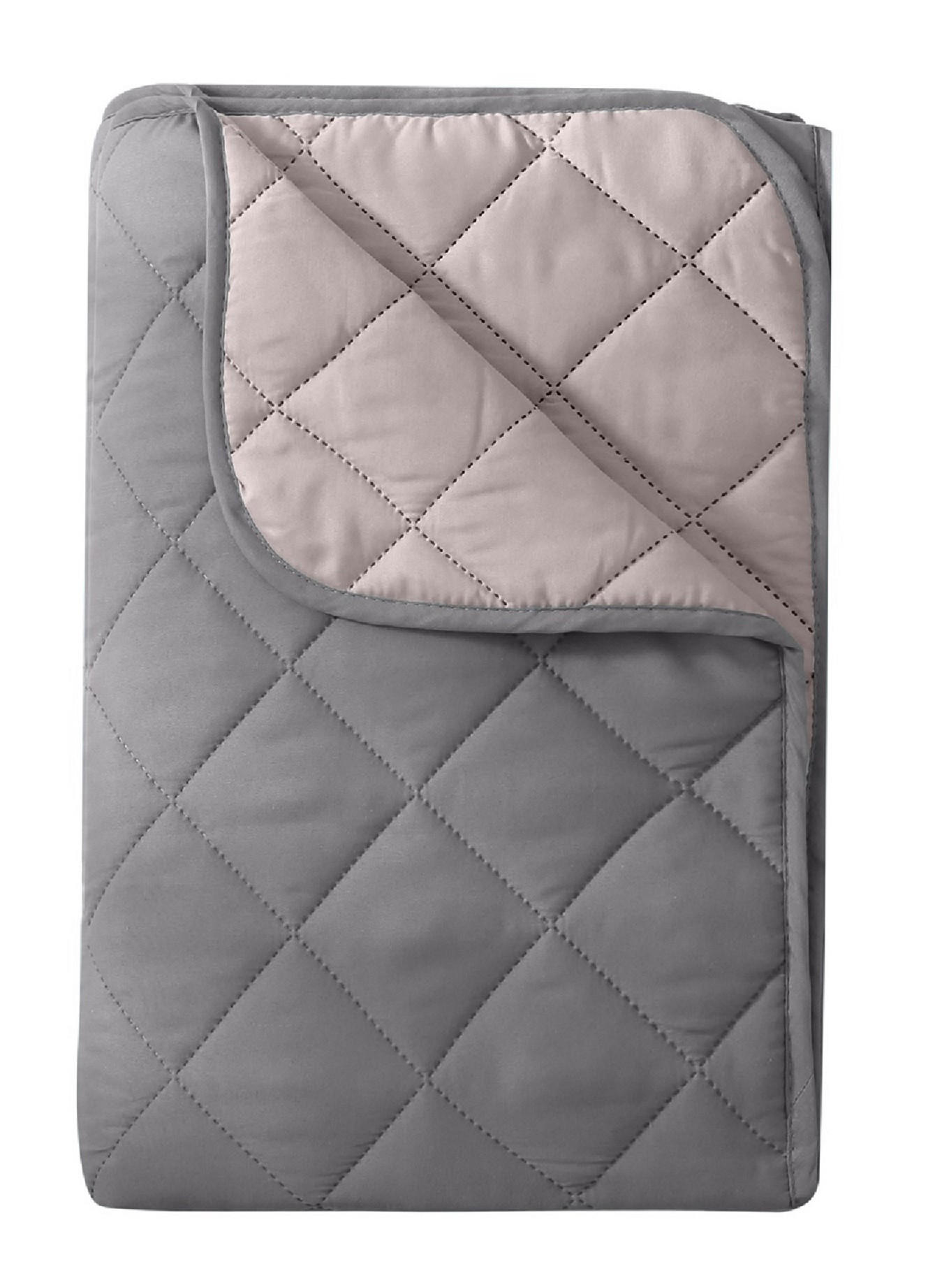 SOMMERBETT Camping grau 200/200 cm Steppbett im Wende-Design Duo-Color - Grau, Textil (200/200cm) - wometo
