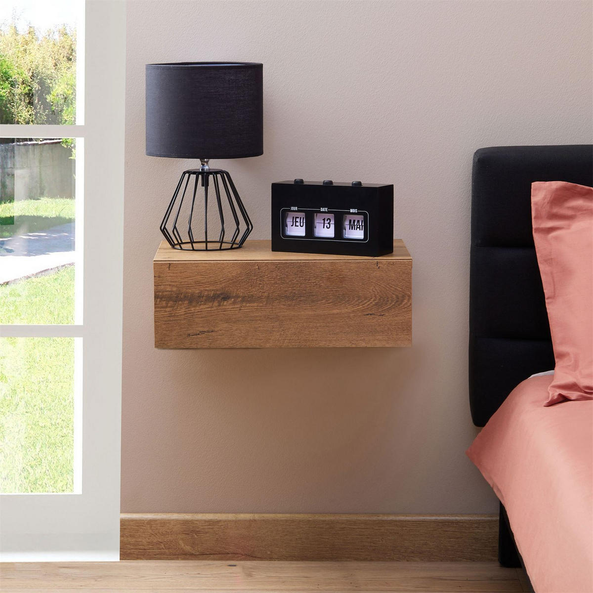 NACHTTISCH ANNE hängend - Eichefarben, Holzwerkstoff (42/14/30cm) - CARO-Möbel