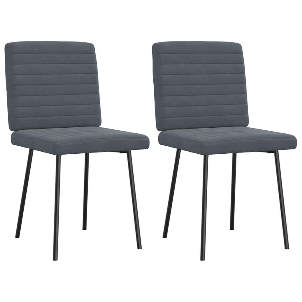 ESSZIMMERSTÜHLE 2 Stk. Dunkelgrau Samt 45*54*83cm - Dunkelgrau, Metall (45/83/54cm) - ZMH