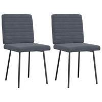 ESSZIMMERSTÜHLE 2 Stk. Dunkelgrau Samt 45*54*83cm - Dunkelgrau, Metall (45/83/54cm) - ZMH
