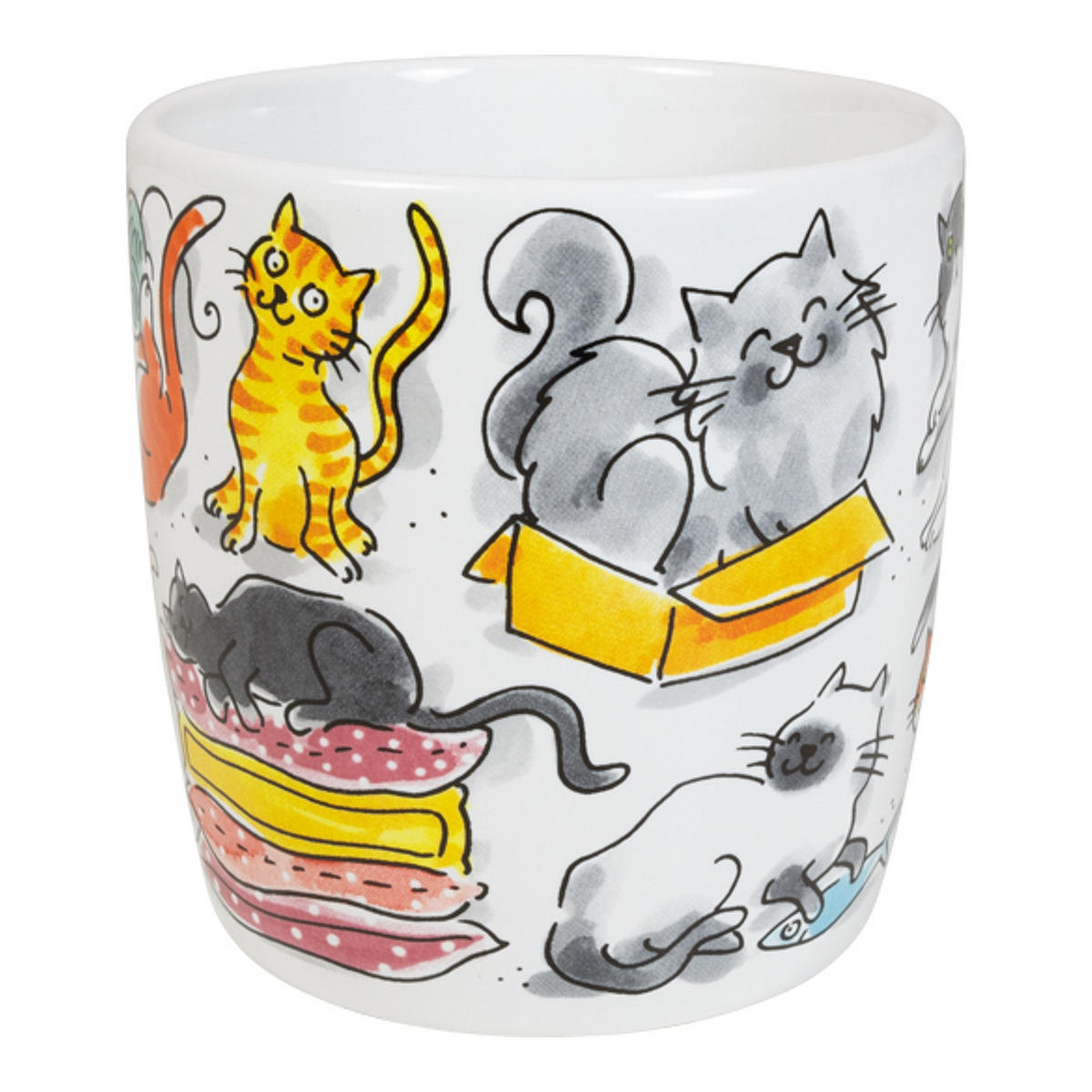 CAPPUCCINO-BECHER Katzen in Bunt - 500 ml - Multicolor, Keramik (0.5L) - Blond Amsterdam