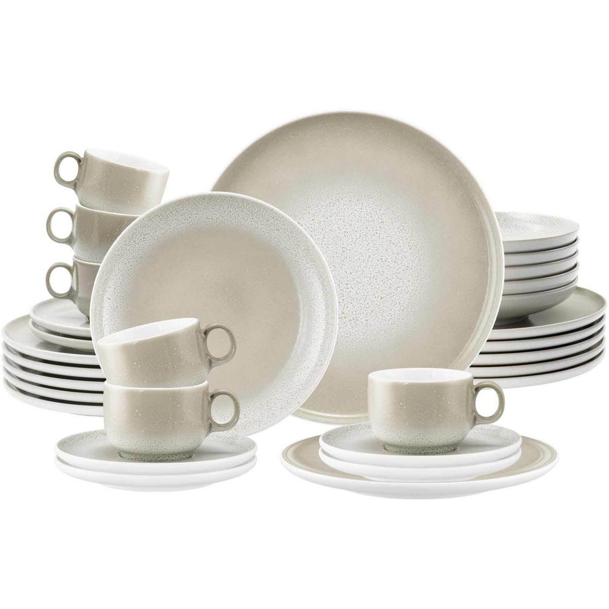 KOMBISERVICE Sento Home Aura cream 30er Set - Creme, Keramik (1/1/1cm) - Seltmann Weiden