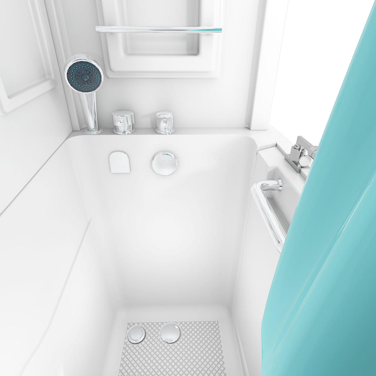 SENIOREN Dusche Sitzwanne Tür Seniorenwanne S08D-C-L - Weiß, Glas/Kunststoff (110/68/205cm) - AcquaVapore by Sandra Jentho