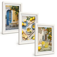 BILDER SET 3er Set - 20x30 cm Weißer Rahmen - Zitronenlimonade blaue Tür - Weiß, Kunststoff (20/30cm) - TULUP