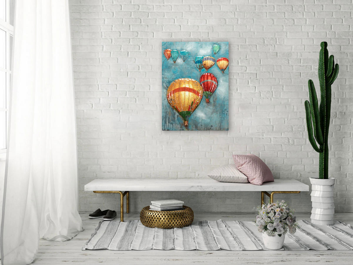 METALLBILD Blau 60/80 cm - Blau, Metall (4/80cm) - KUNSTLOFT