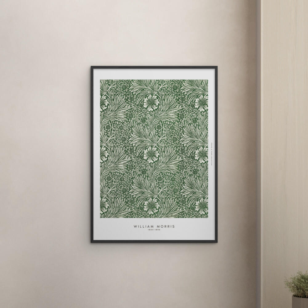 POSTER mit Rahmen William Morris - Greens - Schwarz/Grün, Holz/Papier (70/100cm) - Poster&Frame