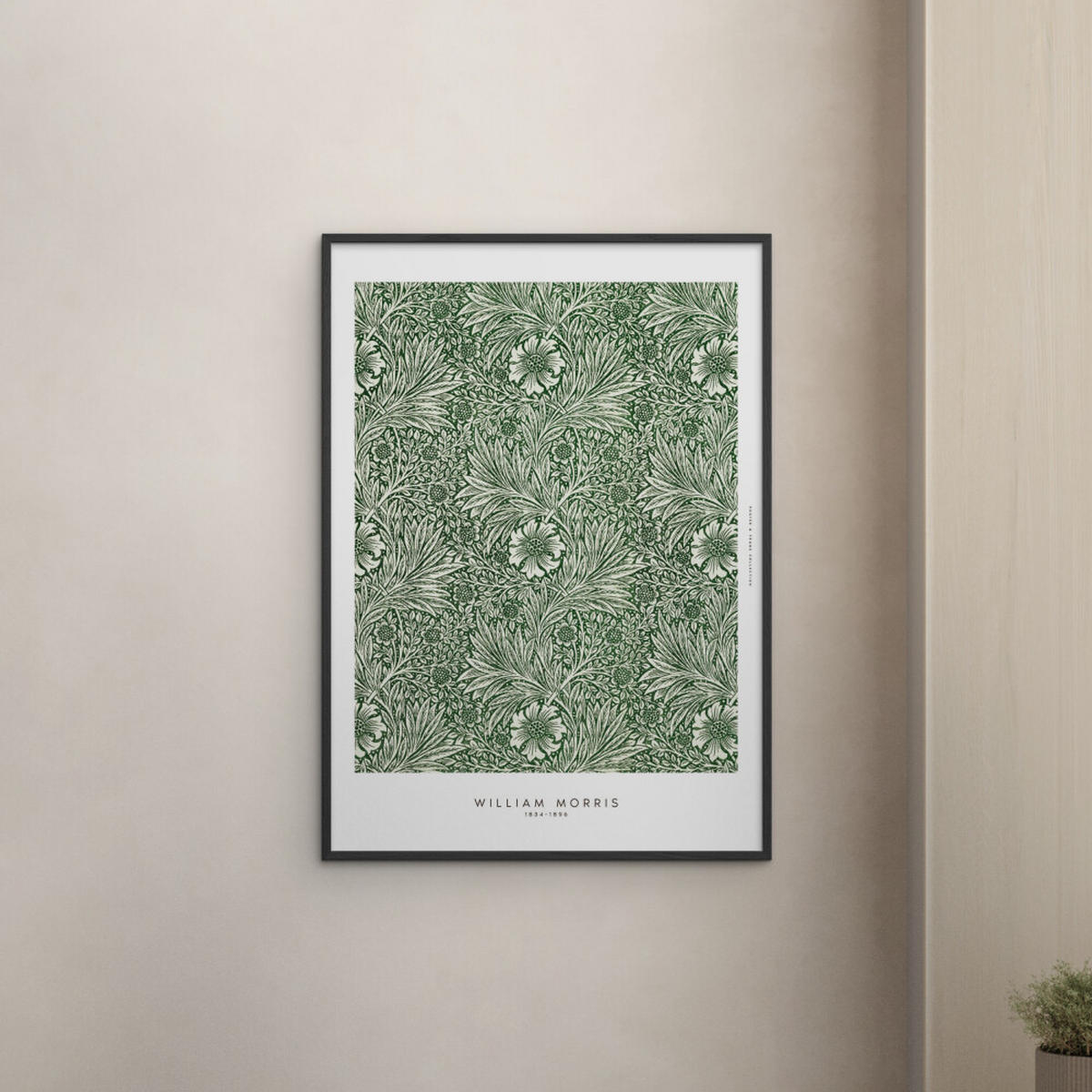 POSTER mit Rahmen William Morris - Greens - Schwarz/Grün, Holz/Papier (70/100cm) - Poster&Frame