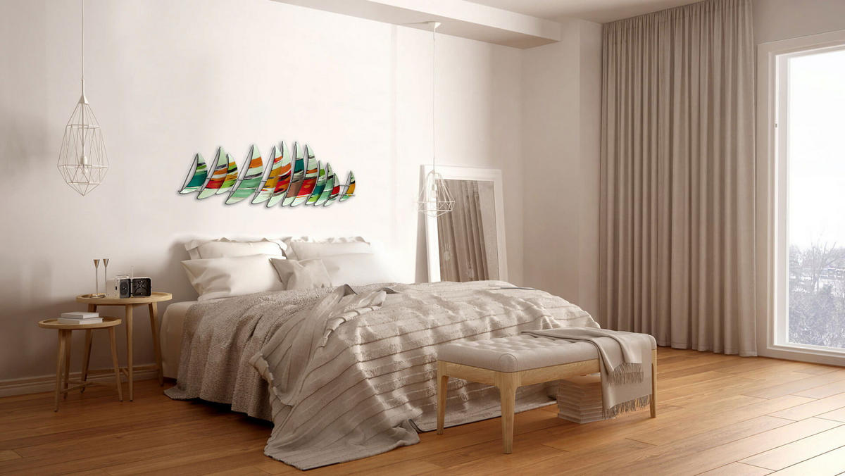 WANDDEKO Bunt 150/50 cm - Multicolor, Metall (2.2/50/6cm) - KUNSTLOFT