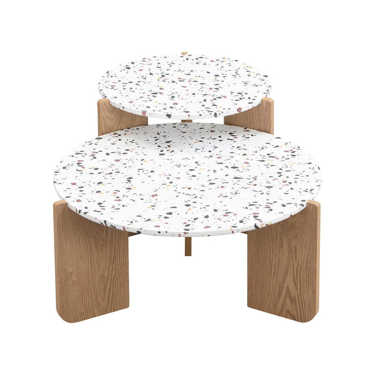 COUCHTISCH-SET 2er-set Holzfarben - Braun, Holzwerkstoff (70/70/35cm) - Urban Meuble