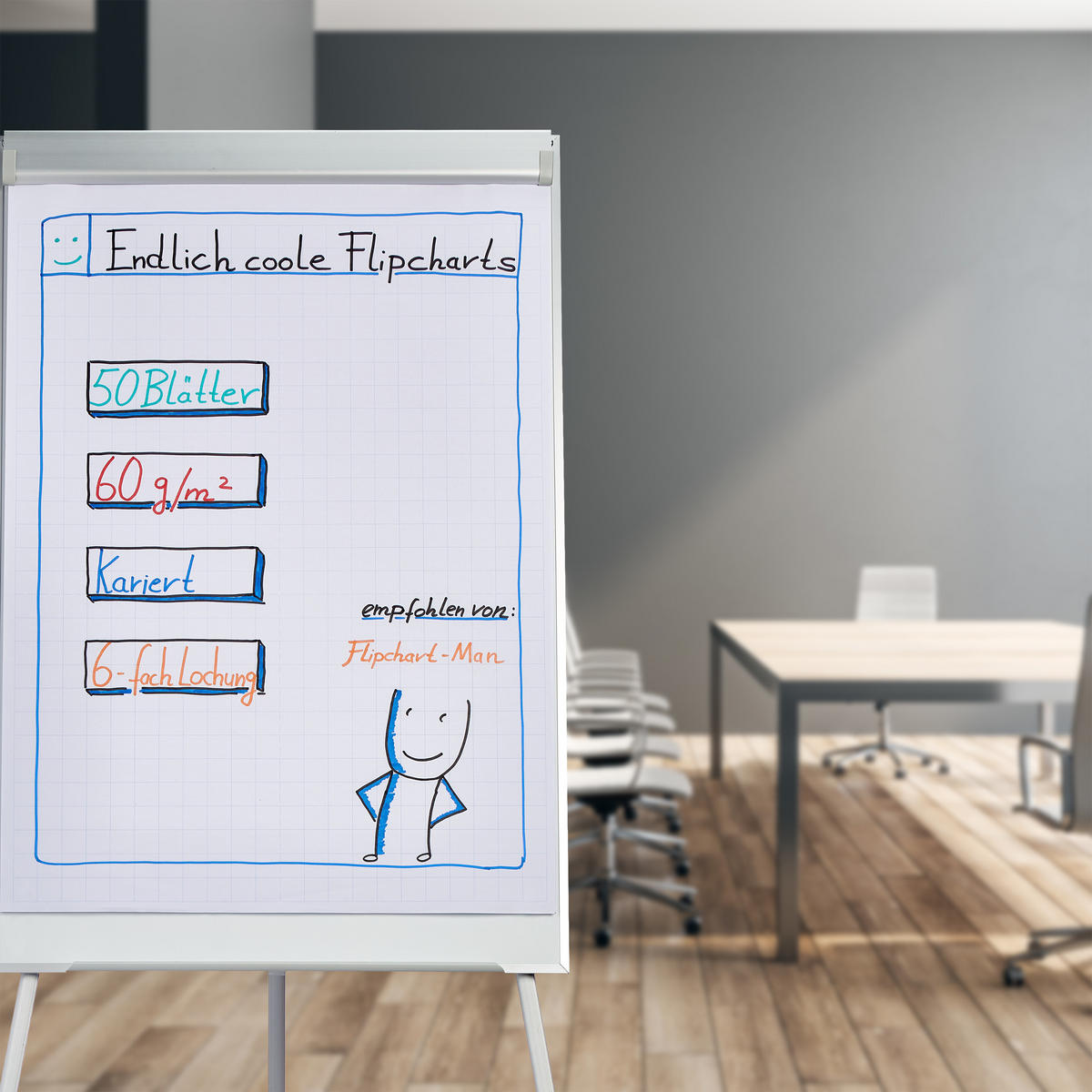 FLIPCHART papier - biela, papier (57.5/81/0.5cm) - Relaxdays