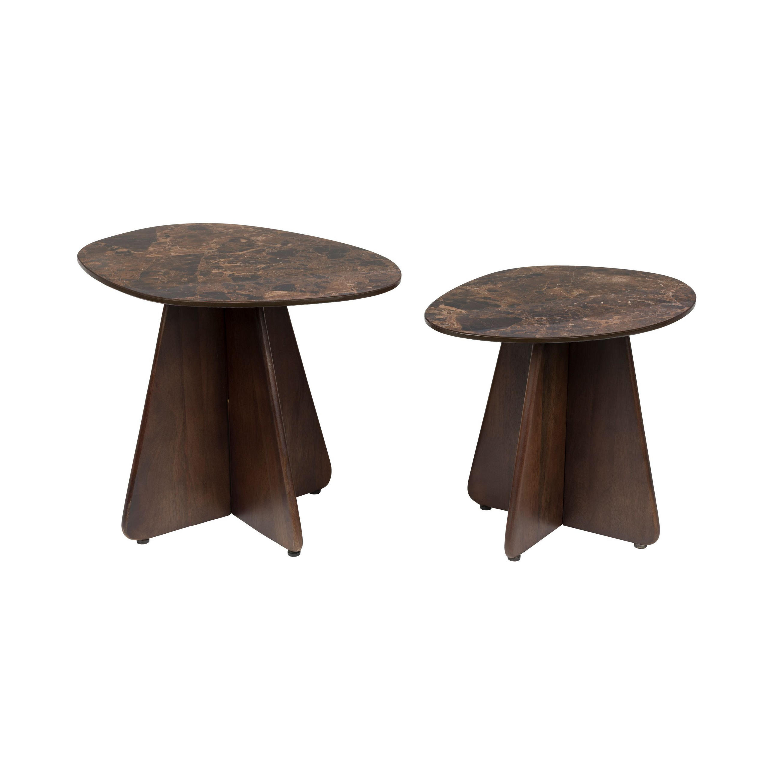 BEISTELLTISCH Naut Organisch / 2er-Set - Braun, Holz (53/39/40cm) - Housecraft Living
