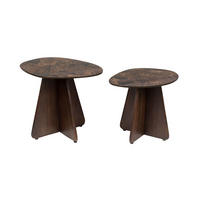 BEISTELLTISCH Naut Organisch / 2er-Set - Braun, Holz (53/39/40cm) - Housecraft Living